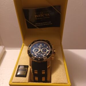 Invicta Watch, Black and Gold